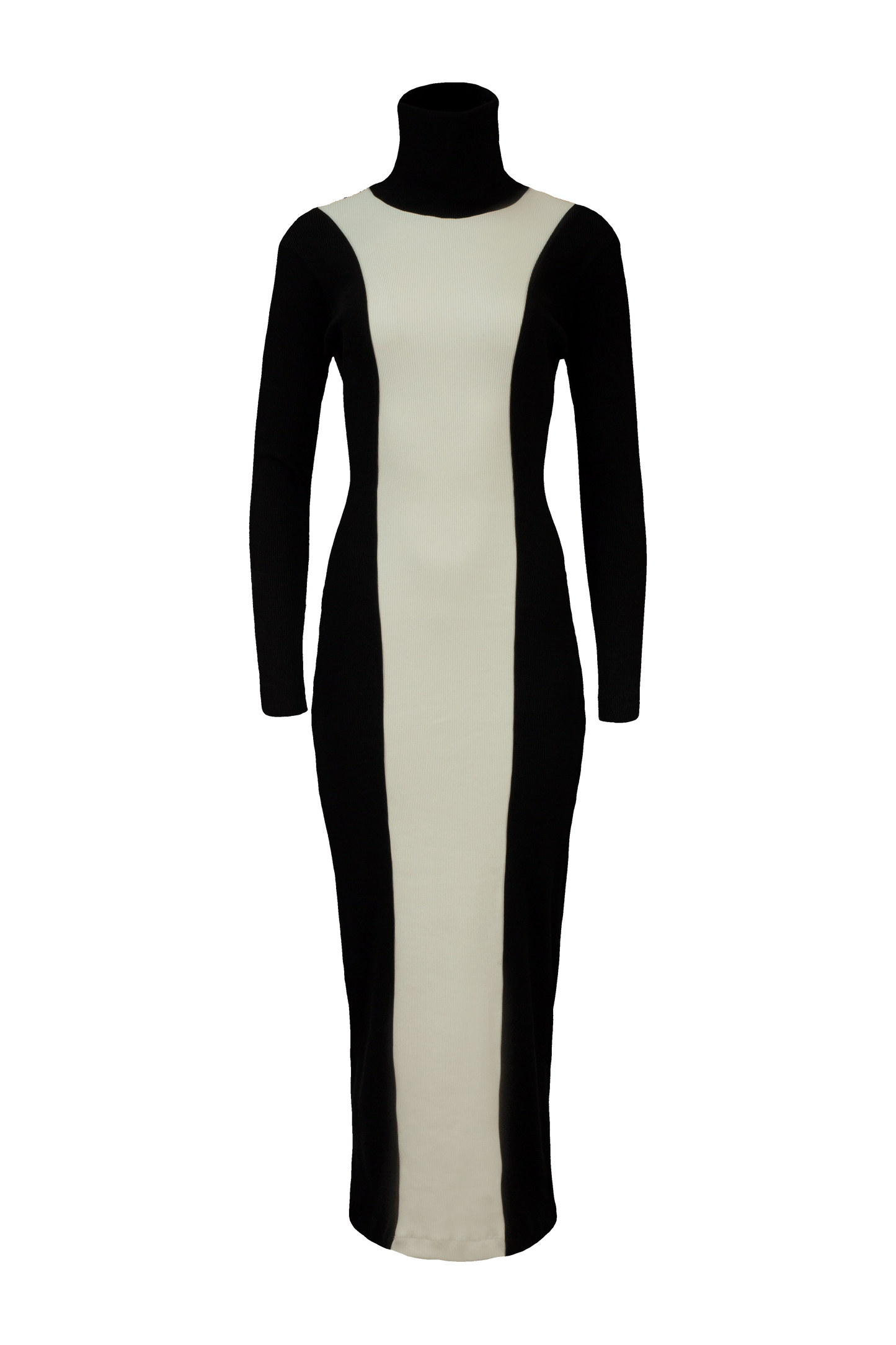 Ribbed Dress - Black and White - HaremLondon.com