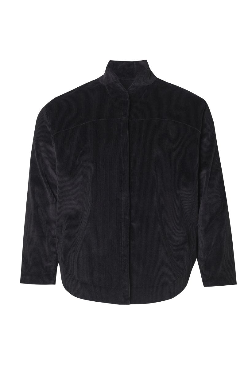 Corduroy Yolk Shirt (Black) - Harem London
