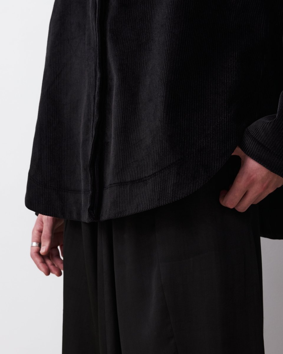 Corduroy Yolk Shirt (Black) - Harem London