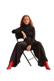 Cropped Turtleneck Top - Black - Harem London