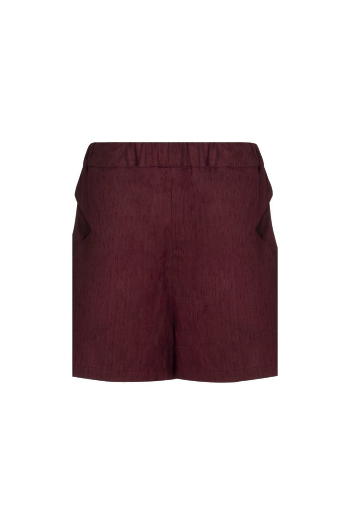 Diamond Silk Shorts - Burgundy - HaremLondon.com