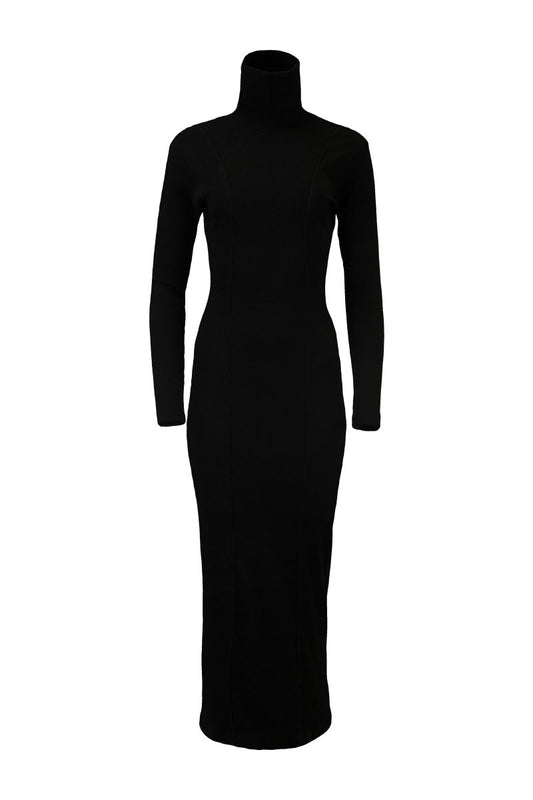 Ribbed Dress - Black - HaremLondon.com