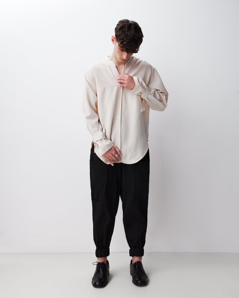Silk Yolk Shirt White - Harem London