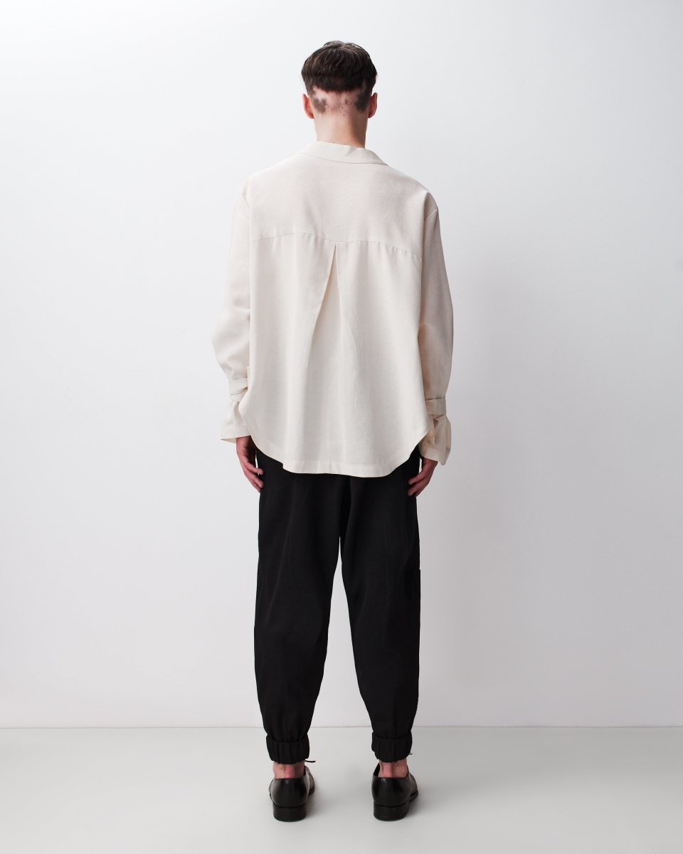 Silk Yolk Shirt White - Harem London