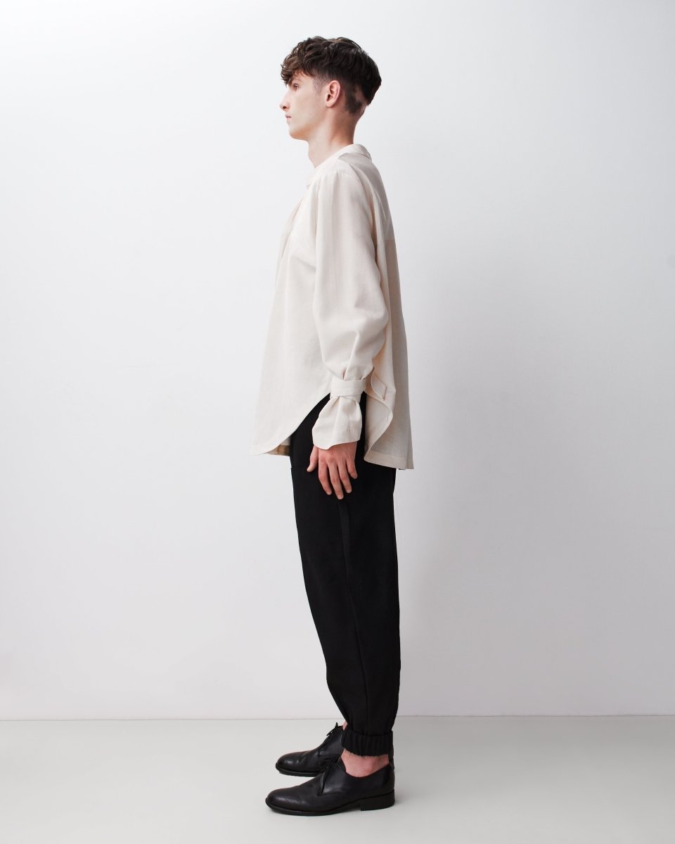 Silk Yolk Shirt White - Harem London